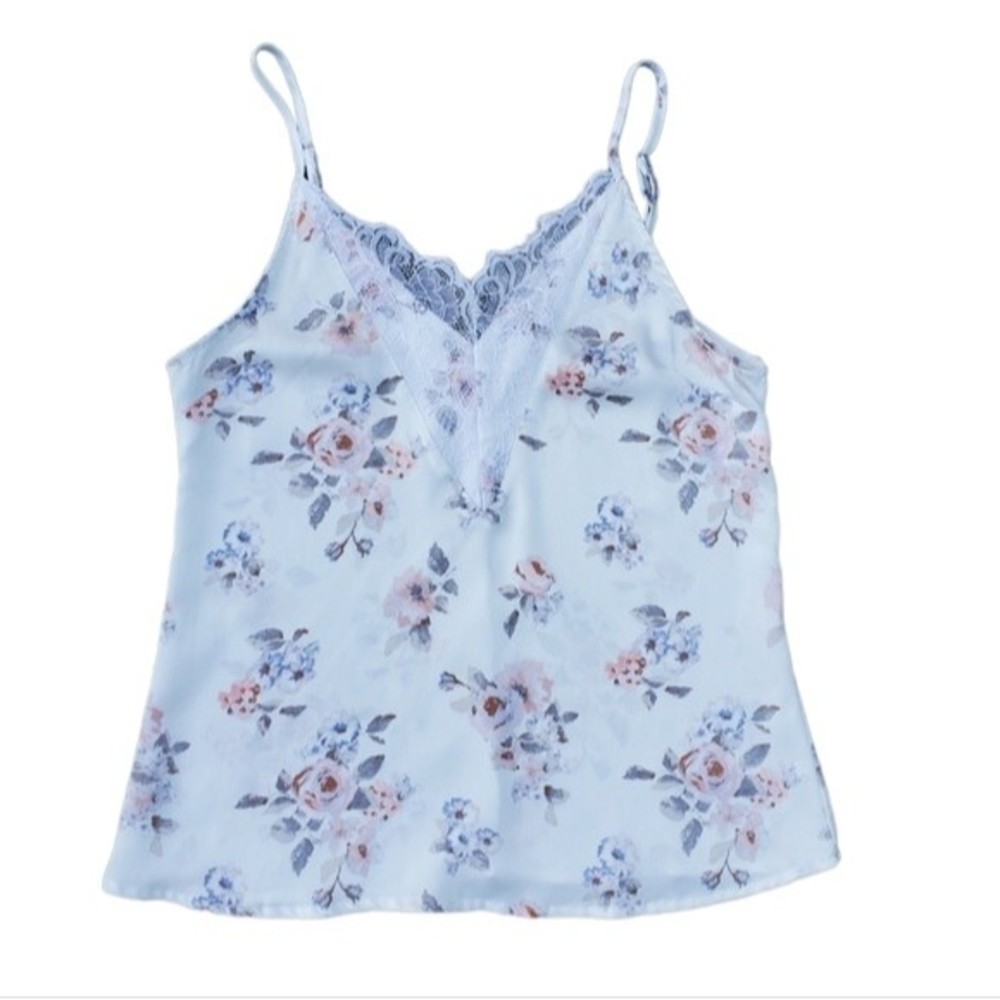 Rue 21 White Floral Camisole Tank Top